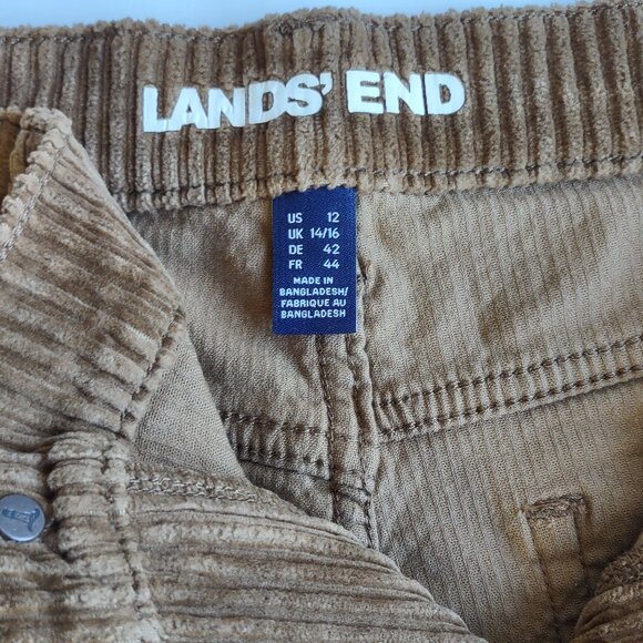 EUC Lands' End High Waist Wide Leg Corduroy Pants/Jeans Women's Size 12 - Picture 9 of 12
